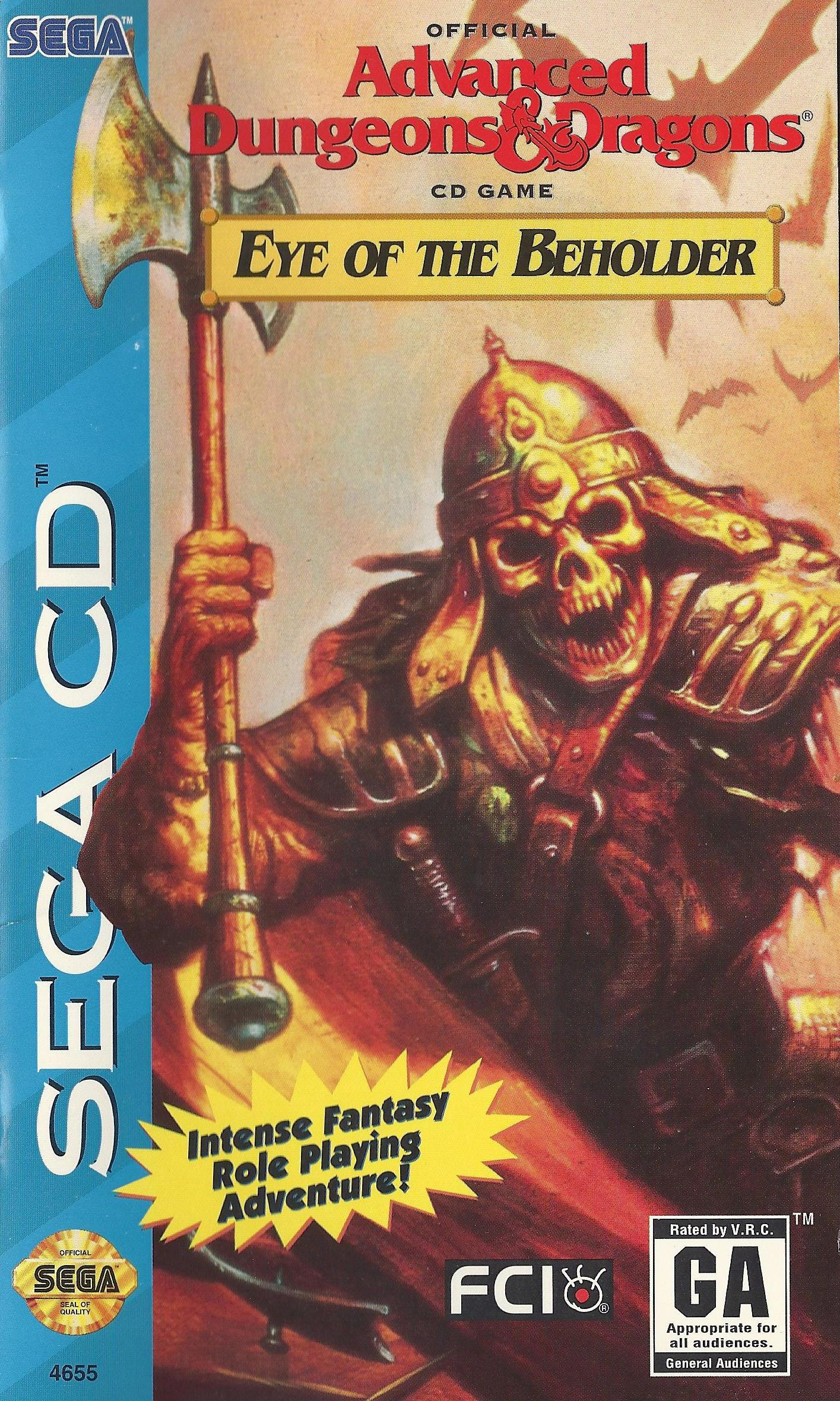 Advanced Dungeons & Dragons Eye of The Beholder box art for Sega CD