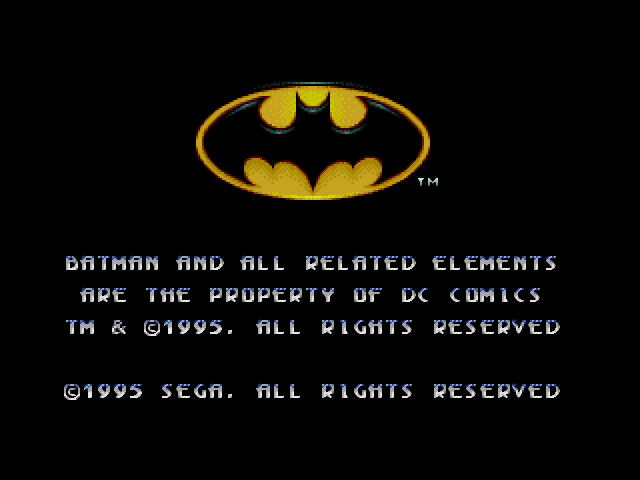 Adventures of Batman and Robin title screen for Sega Mega CD