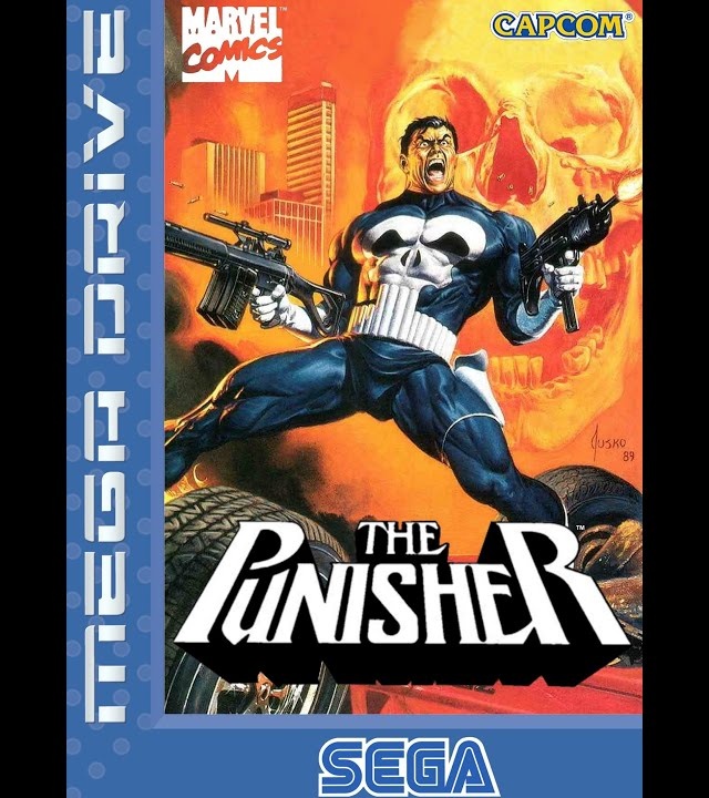 The Punisher box art for Sega Mega Drive