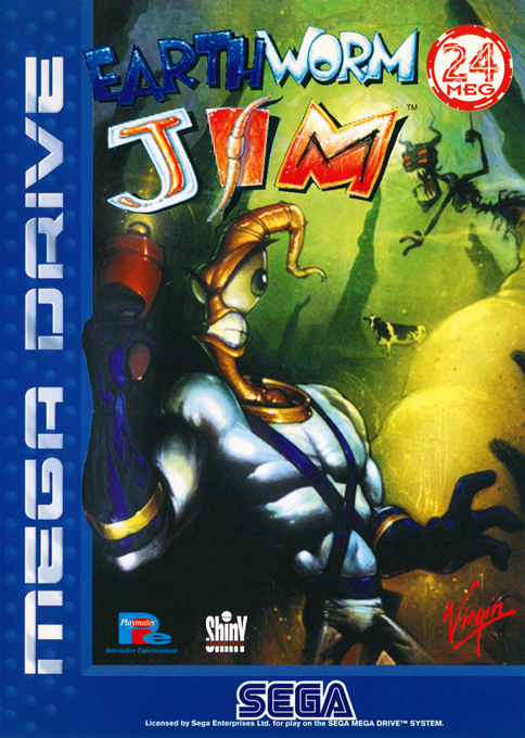 Earthworm Jim box art for Sega Mega Drive