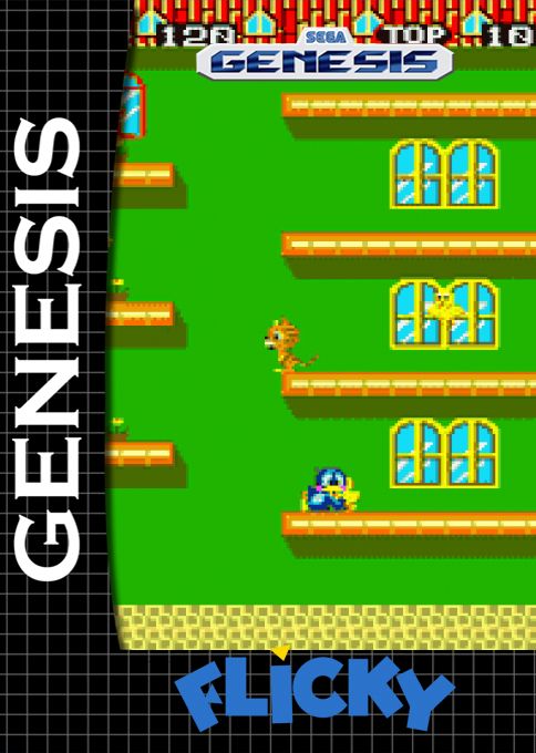 Flicky box art for Sega Mega Drive