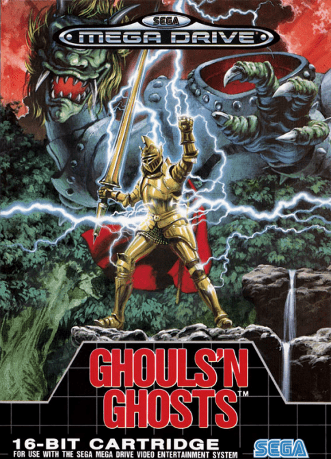 Ghouls 'n Ghosts box art for Sega Mega Drive