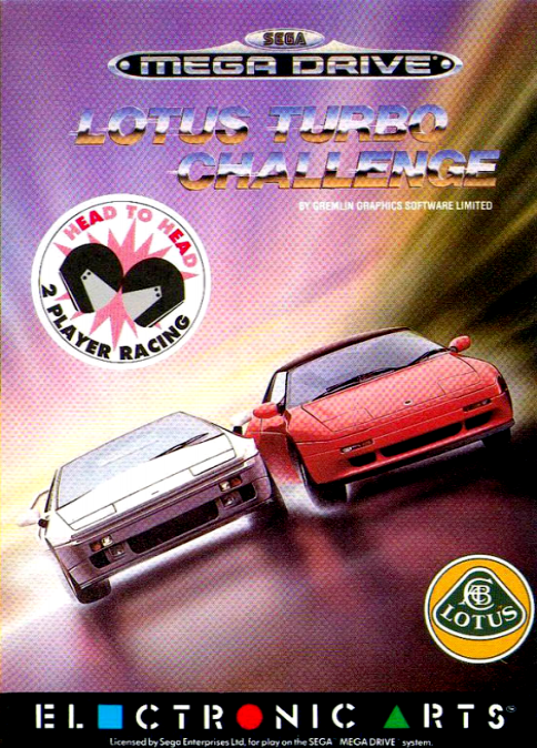 Lotus Turbo Challenge box art for Sega Mega Drive