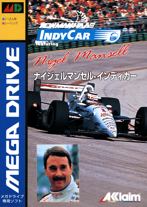 Newman-Haas IndyCar box art for Sega Mega Drive