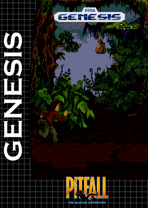 Pitfall: The Mayan Adventure box art for Sega Mega Drive