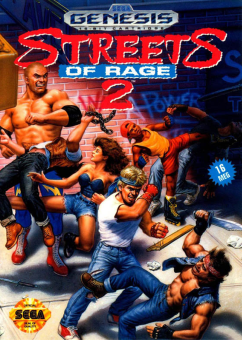 Bare Knuckle 2 box art for Sega Mega Drive