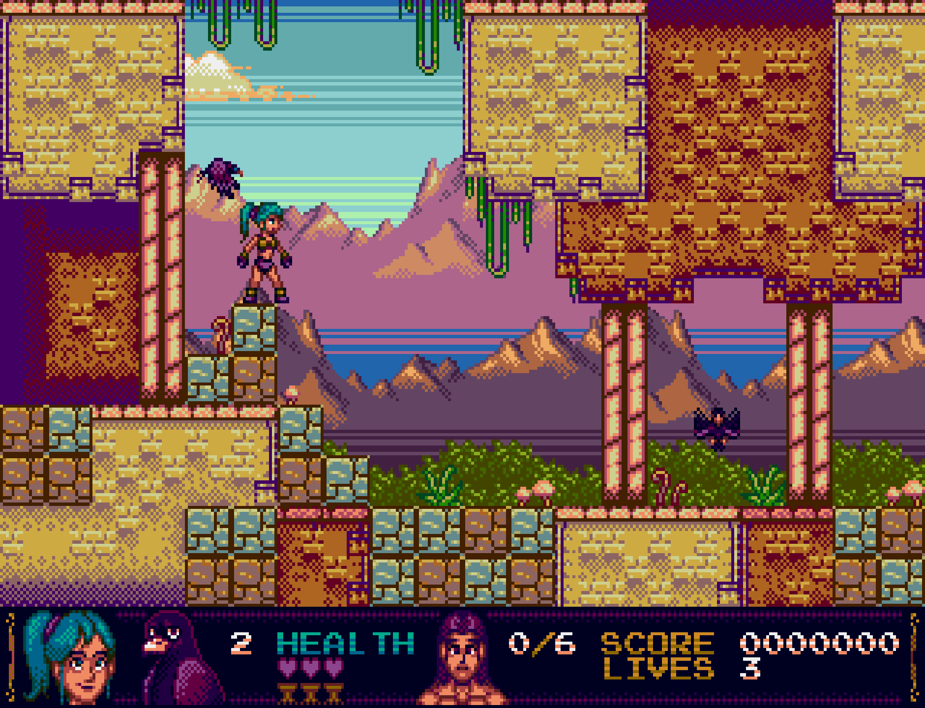 Eyra: The Crow Maiden screenshot 2 for Sega Mega Drive
