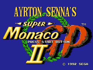 Super Monaco GP II title screen for Sega Mega Drive