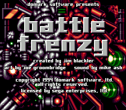 Battle Frenzy title screen for Sega Mega Drive