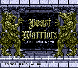 Beast Warriors title screen for Sega Mega Drive