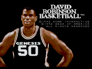 David Robinson's Basketball title screen for Sega Mega Drive