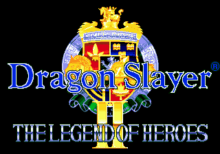 Dragon Slayer: Eiyuu Densetsu II title screen for Sega Mega Drive