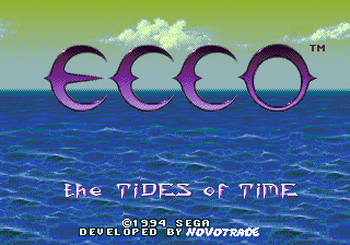 Ecco: The Tides of Time title screen for Sega Mega Drive