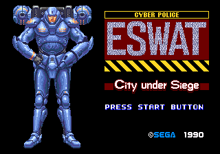 ESWAT title screen for Sega Mega Drive