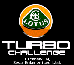 Lotus Turbo Challenge title screen for Sega Mega Drive