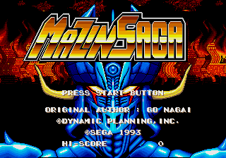Mazin Saga title screen for Sega Mega Drive