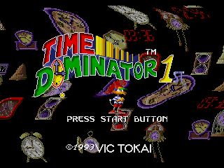 Time Dominator title screen for Sega Mega Drive