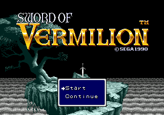 Vermilion title screen for Sega Mega Drive