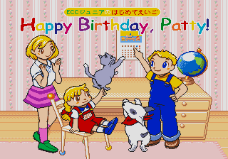 ECC Junior No Hajimete Eigo Vol. 3 Patty-Chan No O-Tanjoubi title screen for Sega Pico