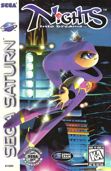 Nights into Dreams box art for Sega Saturn