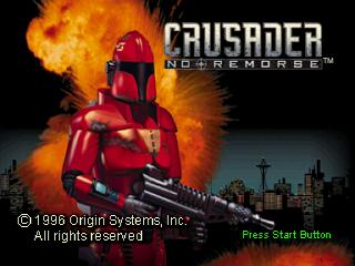 Crusader No Remorse title screen for Sega Saturn