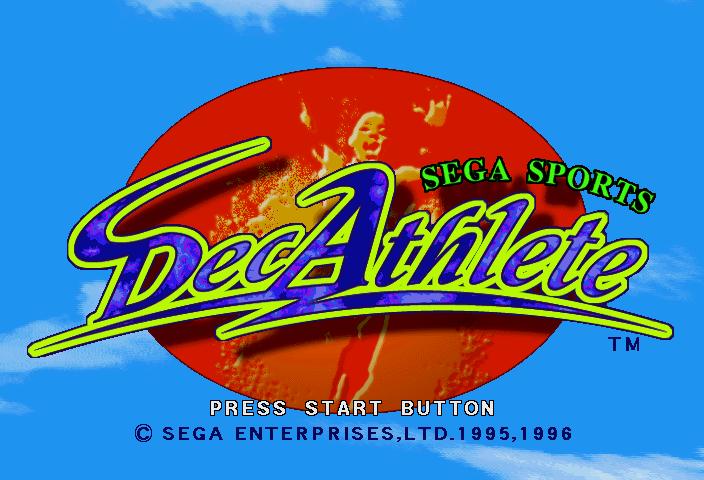 Decathlete title screen for Sega Saturn