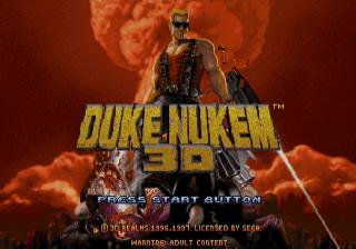 Duke Nukem 3D title screen for Sega Saturn