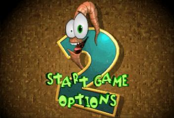 Earthworm Jim 2 title screen for Sega Saturn