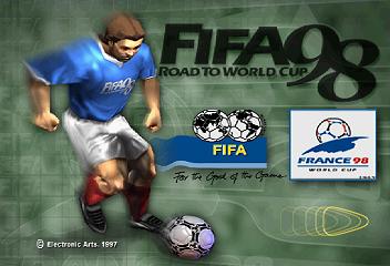 FIFA: Road to World Cup 98 title screen for Sega Saturn