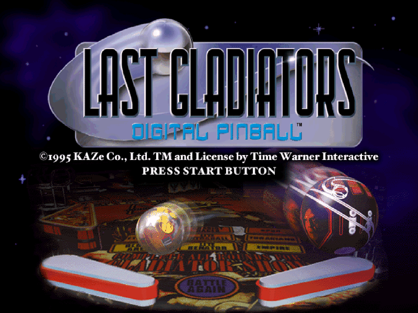 Last Gladiators Digital Pinball title screen for Sega Saturn