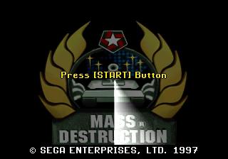 Mass Destruction title screen for Sega Saturn