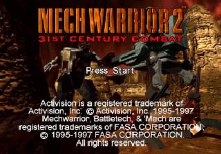 MechWarrior 2: 31st Century Combat title screen for Sega Saturn