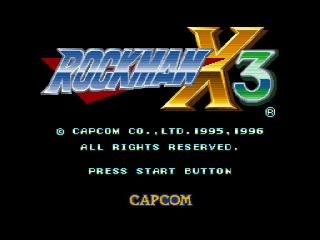 Mega Man X3 title screen for Sega Saturn