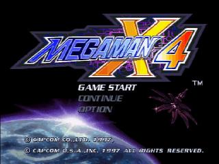 Mega Man X4 title screen for Sega Saturn