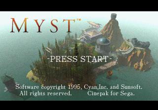 Myst title screen for Sega Saturn