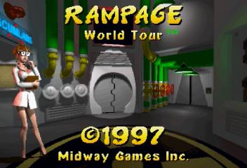 Rampage World Tour title screen for Sega Saturn