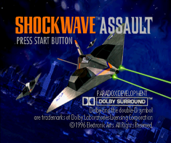 Shockwave Assault title screen for Sega Saturn