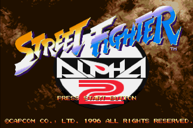 Street Fighter Alpha 2 title screen for Sega Saturn
