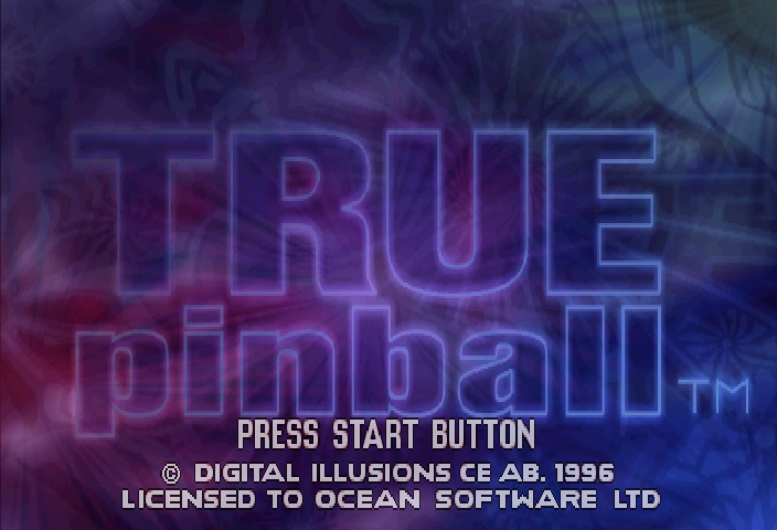 True Pinball title screen for Sega Saturn