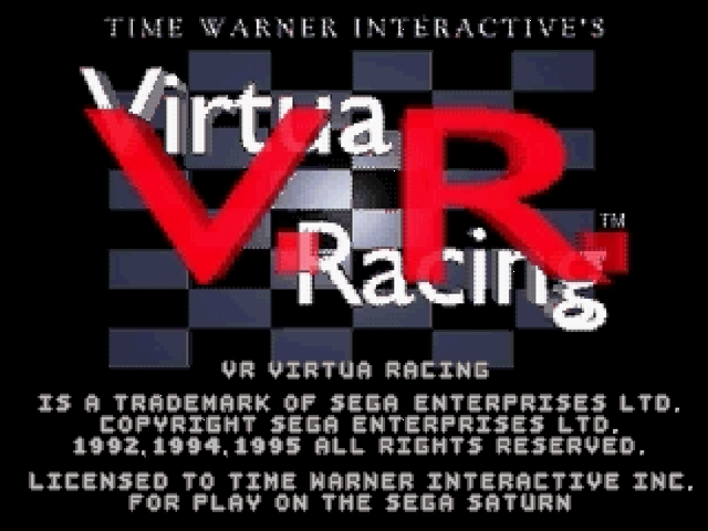 Virtua Racing title screen for Sega Saturn