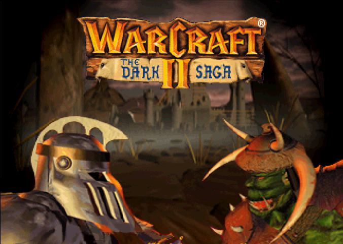 Warcraft II The Dark Saga title screen for Sega Saturn