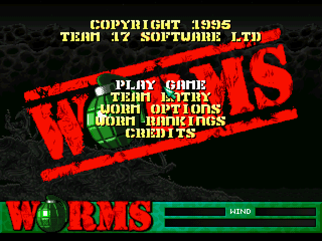 Worms title screen for Sega Saturn