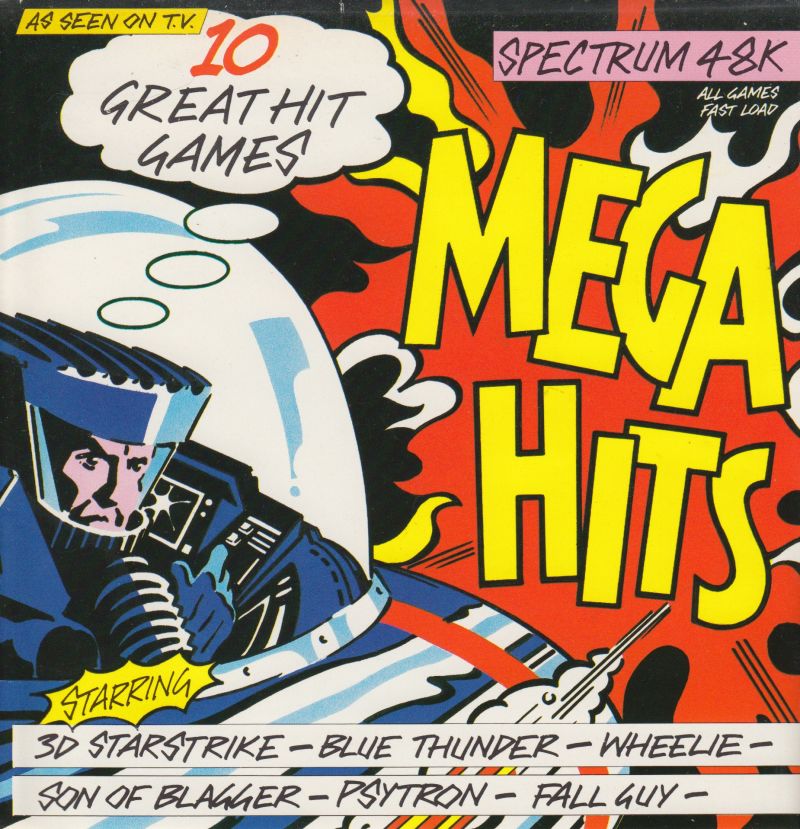 10 Mega Hits box art for ZX Spectrum