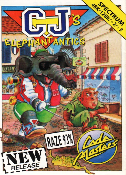 CJ's Elephant Antics box art for ZX Spectrum