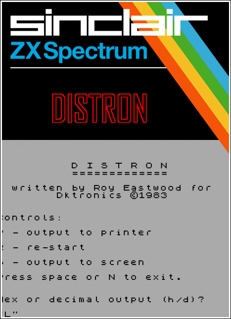 Distron box art for ZX Spectrum