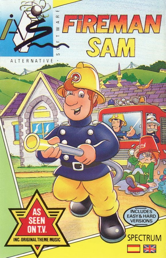 Fireman Sam box art for ZX Spectrum