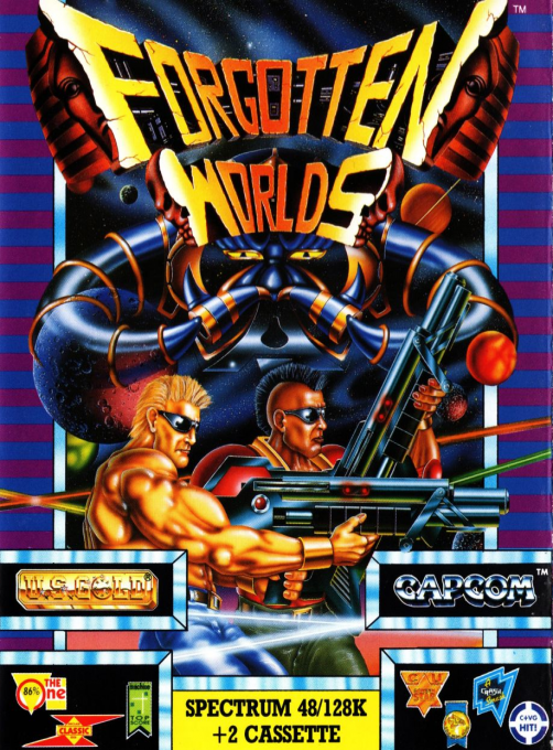 Forgotten Worlds box art for ZX Spectrum