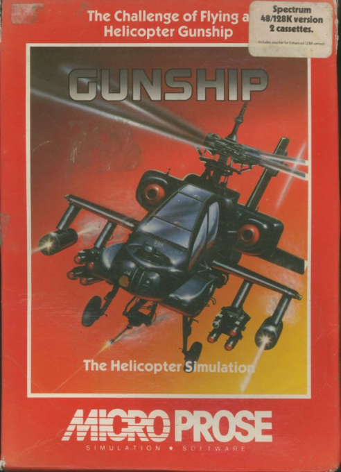 Gunship box art for ZX Spectrum