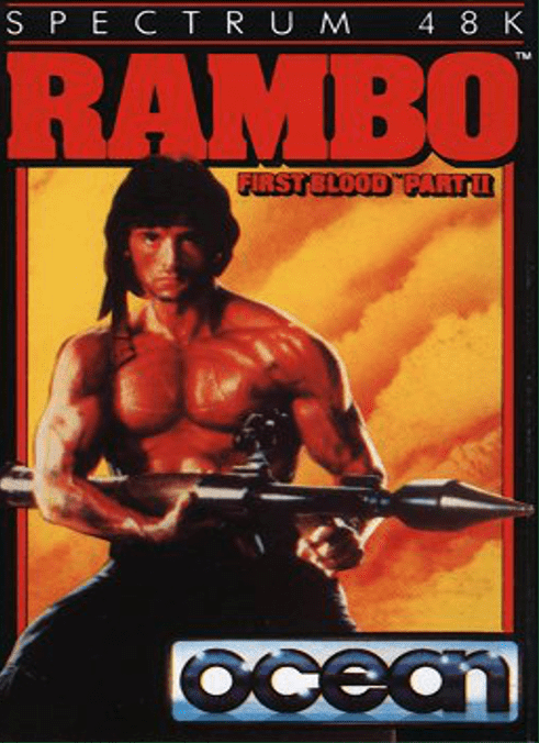Rambo First Blood Part II box art for ZX Spectrum