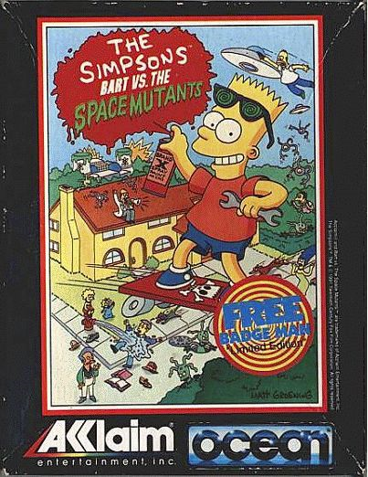 The Simpsons Bart vs the Space Mutants box art for ZX Spectrum